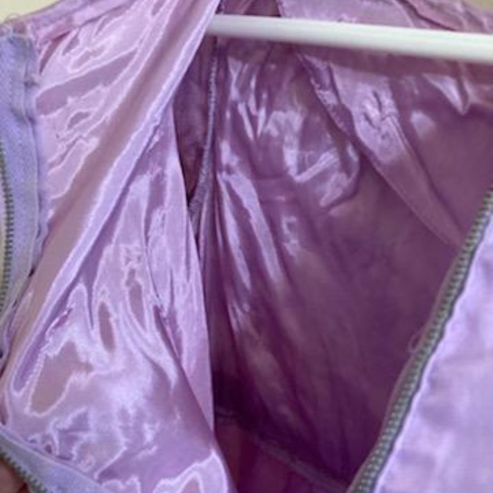 Girl's PURPLE LACE DRESSY PARTY PAGEANT DRESS size 6 FULL SKIRT Ribbon